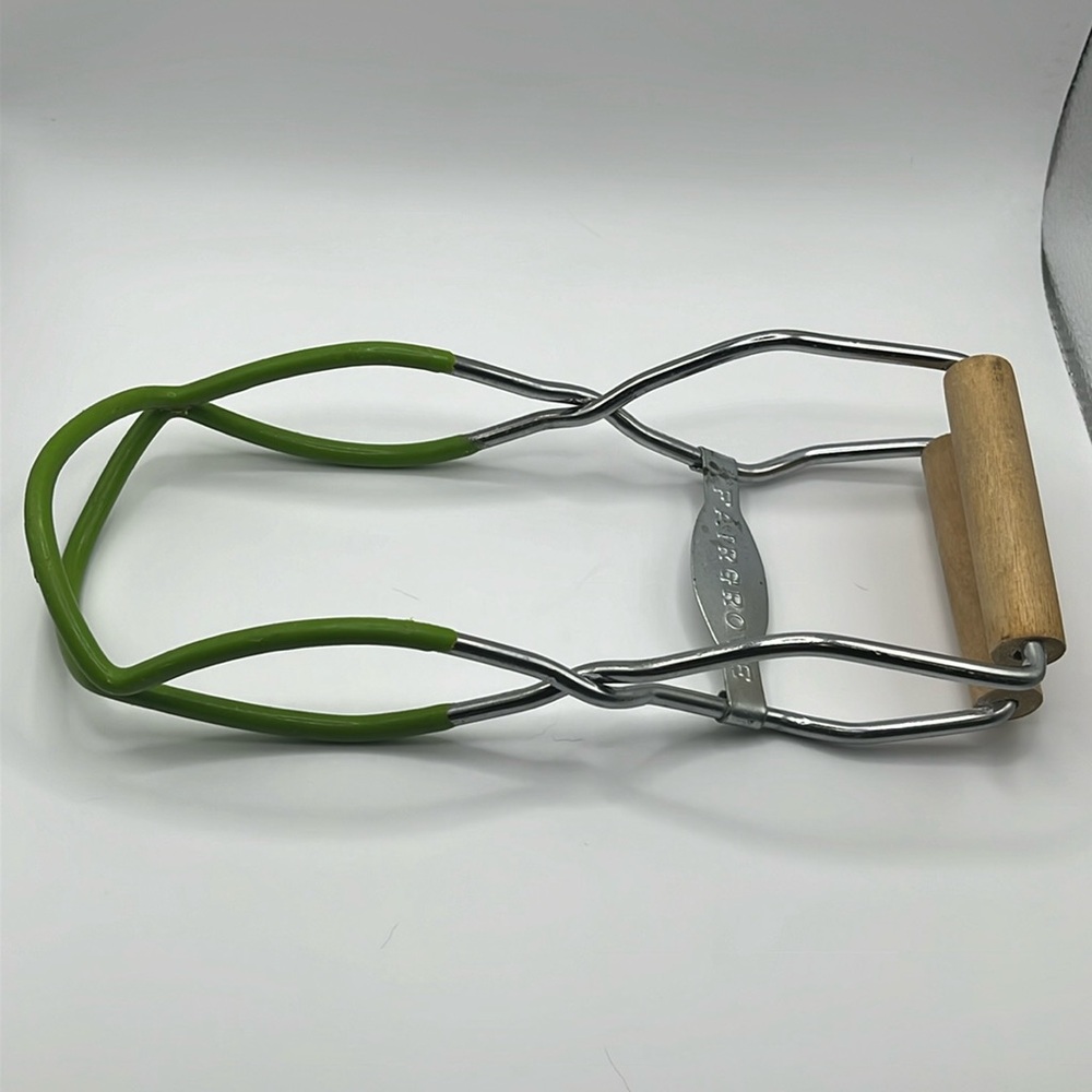 VTG Fairgrove Canning Jar Lifter Grabber Tongs Kitchen Gadget Tool Wood Handle